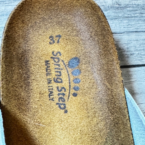 Spring Step Sandals Slides Leather Flower Accent Comfort Casual White 37 - Picture 3 of 8